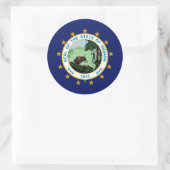 Hoosier Flag & Siegel, Flagge von Indiana Runder Aufkleber (Tasche)