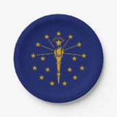 Hoosier-Flagge, Flagge von Indiana Pappteller (Vorderseite)