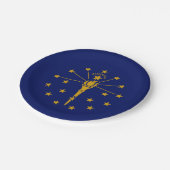 Hoosier-Flagge, Flagge von Indiana Pappteller (Schrägansicht)