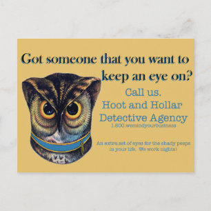 Hoot and Hollar Detar Agency Postkarte