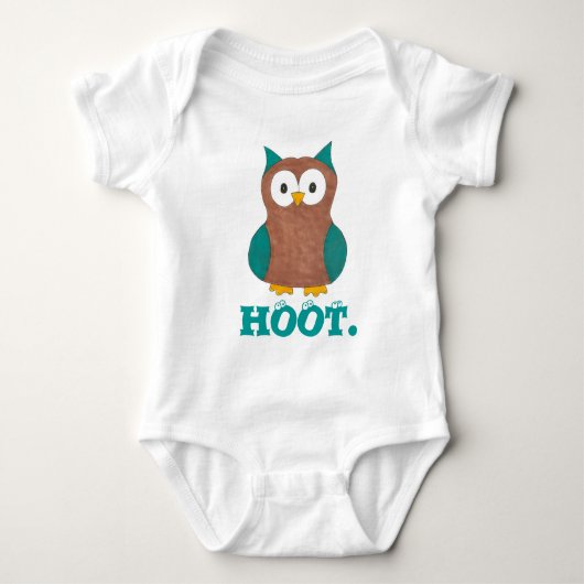 HOOT Cartoon Owl Bird Eyes Wise Owls Birdie Gesche Baby Strampler (Vorderseite)