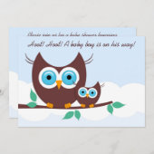 Hoot! Hoot! Ein kleiner Junge ist unterwegs! Einladung (Vorne/Hinten)