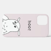 Hoot Line Art Pink Owl Case-Mate iPhone Hülle (Rückseite (Horizontal))