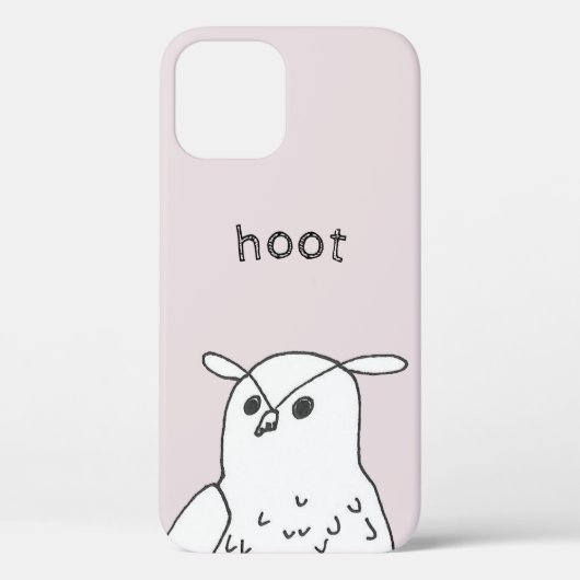 Hoot Line Art Pink Owl Case-Mate iPhone Hülle (Rückseite)