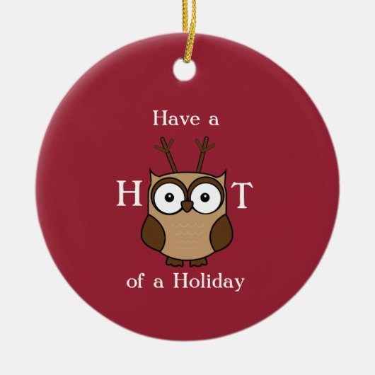 Hoot of a Holiday Custom Year Keramikornament (Vorne)