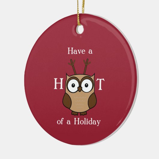 Hoot of a Holiday Custom Year Keramikornament (Links)