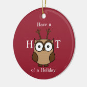 Hoot of a Holiday Personalisierte Keramik Ornament (Links)