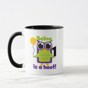 Hoot Owl 1. Geburtstag T - Shirt und Geschenke Tasse