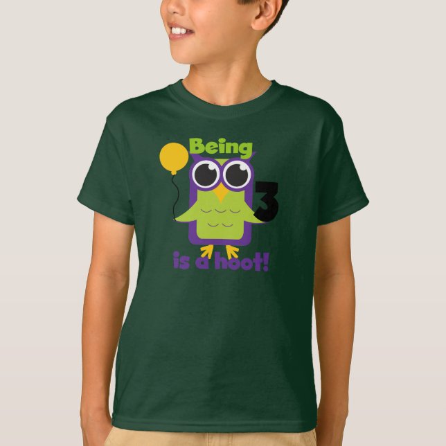 Hoot Owl 3. Geburtstag T - Shirt und Geschenke (Vorderseite)