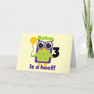 Hoot Owl 3. Geburtstag T - Shirt und Geschenke Karte