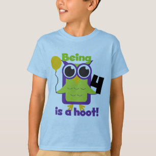 Hoot Owl 4. Geburtstag T - Shirt und Geschenke