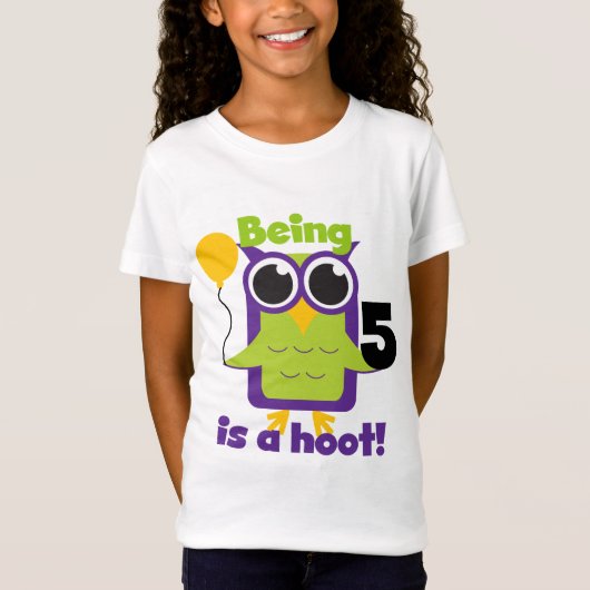 Hoot Owl 5. Geburtstag T - Shirt und Geschenke (Vorderseite)