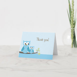 Hoot Owl Blue Falten Danke, dass Sie eine Karte ha