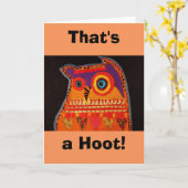 Hoot Owl Grußkarte Karte (Gelbe Blume)