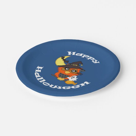 Hoot Owl Halloween Pappteller (Schrägansicht)
