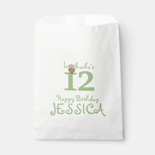 Hoot Owl Happy Birthday Geschenktütchen (Vorderseite)