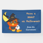 Hoot Owl Personalisiert Halloween Banner (Horizontal)