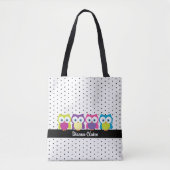 Hoot Owl Polka Dot Design Muster Tasche (Vorderseite)