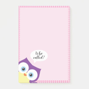 Hoot Owl Woodland Animal Wildlife Niedlich Whimsic Post-it Klebezettel