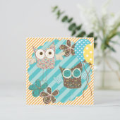 Hoot Owls Einladung zum Geburtstag (Stehend Vorderseite)