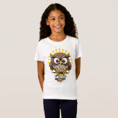 Hoot! Reizbare Eule isst Popcorn T-Shirt (Vorne ganz)