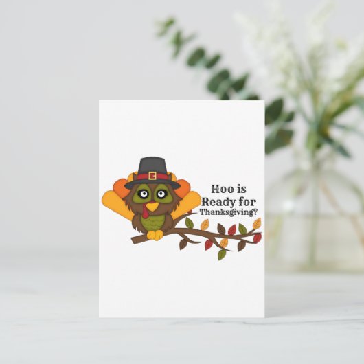 HooThanksgivingBL Feiertagspostkarte (Stehend Vorderseite)