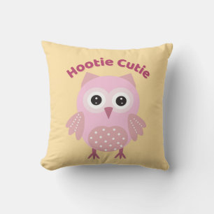 Hootie Cutie Rosa Eulen-Wurfkissen Kissen
