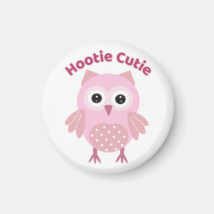 Hootie Cutie Rosa Eulenmagnet Magnet