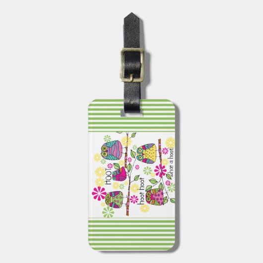 Hootie Eule Gepäckanhänger (Vorderseite vertikal)