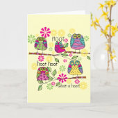 Hootie Owl Karte (Gelbe Blume)