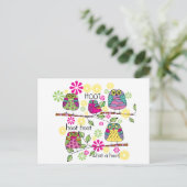 Hootie Owls Postkarte (Stehend Vorderseite)