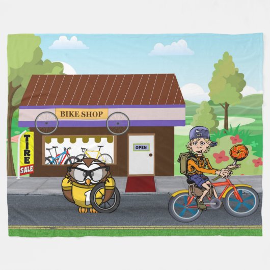 Hootin' Cycles Fleecedecke (Vorderseite (Horizontal))