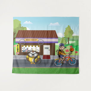 Hootin' Cycles Wandteppich
