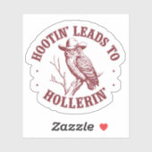 Hootin führt zu Hollerers Western Owl Vinyl Aufkleber (Blatt)