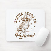Hootin führt zu Hollerin Owl Cowboy Mousepad (Mit Mouse)