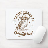 Hootin führt zu Hollerin Owl Cowboy Mousepad (Mit Mouse)