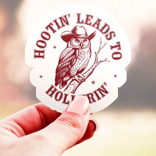 Hootin' Leads zu Hollerin' Owl Vinyl Aufkleber