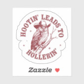 Hootin' Leads zu Hollerin' Owl Vinyl Aufkleber (Blatt)