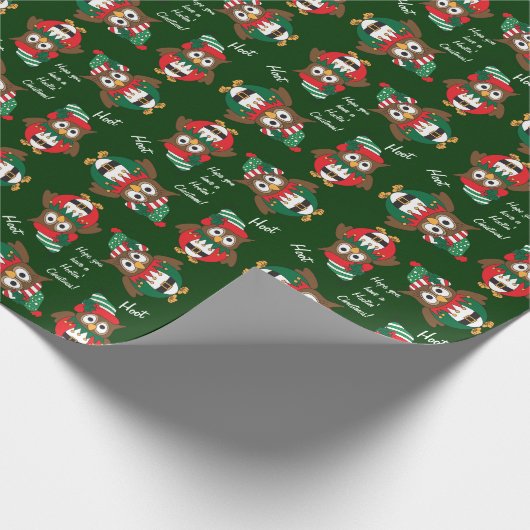 Hootin' Owl Christmas Geschenkpapier (Ecke)