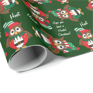 Hootin' Owl Christmas Geschenkpapier