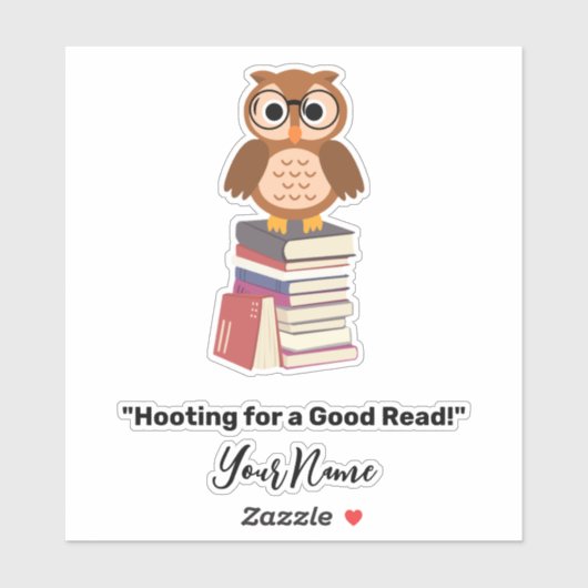 "Hooting for a Good Read!" Buchliebhaber Aufkleber (Blatt)