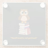 "Hooting for a Good Read!" Buchliebhaber Glasuntersetzer (Rückseite)