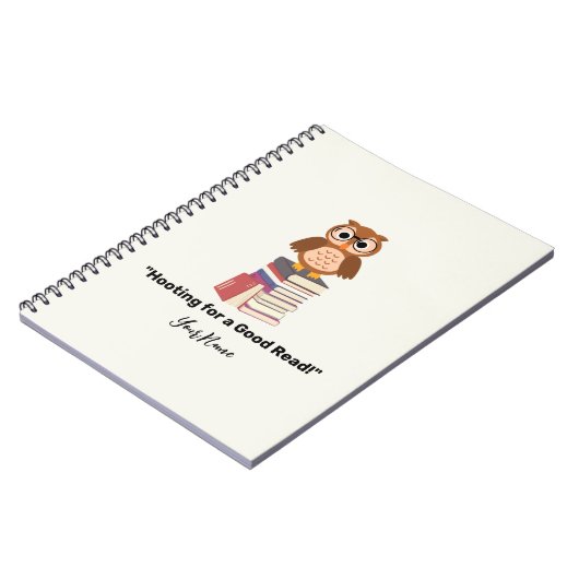 "Hooting for a Good Read!" Buchliebhaber Notizblock (Linke Seite)