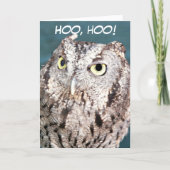 Hooting Screening Owl Funny Birthday Karte (Vorderseite)