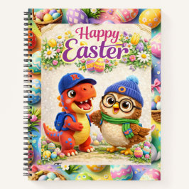 Hoots egg straw special day whimsical happy Easter Notizblock