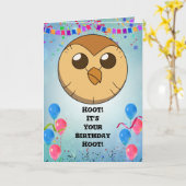 Hooty Birthday Card Einladen der Owl House Card Karte (Gelbe Blume)