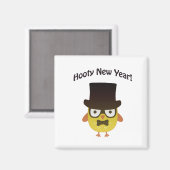 Hooty New year! Hipster Magnet (Vorderseite/Rückseite)