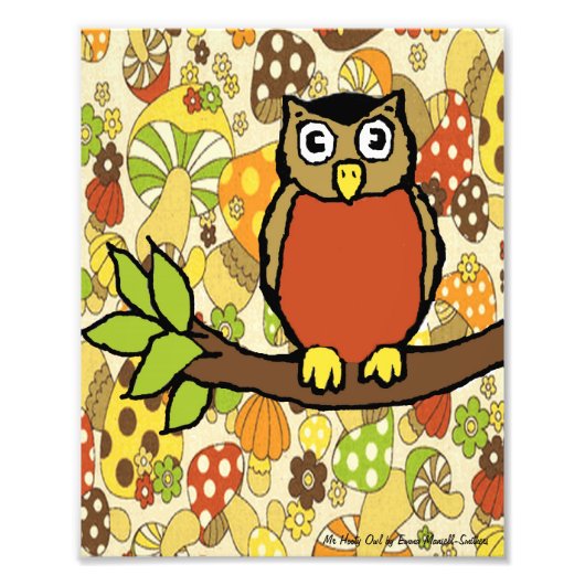 Hooty Owl Baby Wall Print Fotodruck (Vorne)
