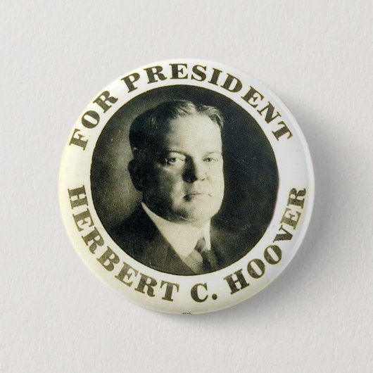 Hoover als Präsident - Knopf Button (Vorderseite)