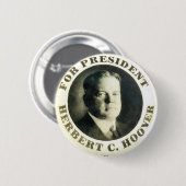 Hoover als Präsident - Knopf Button (Vorne & Hinten)